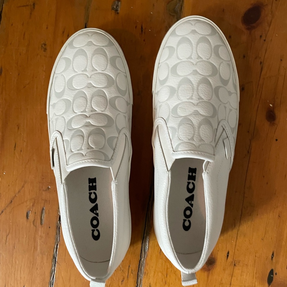 Coach White Slip-On Sneakers